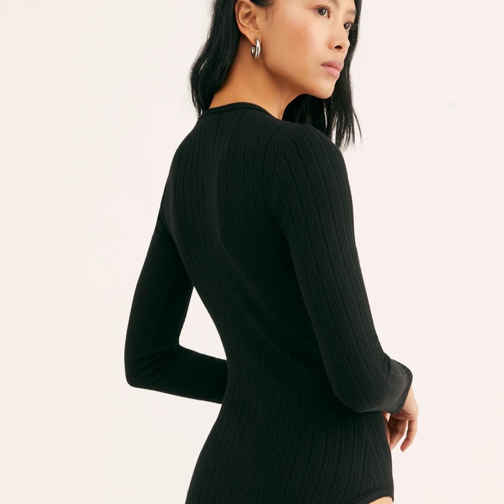 Free People Black Bodysuit